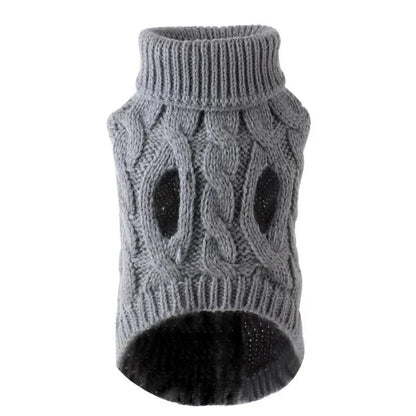 Warm Knitted Dog Sweater with Turtleneck for Small Dogs - Cozy Acrylic Fabric, Stretchy Fit for Autumn and Winter 5