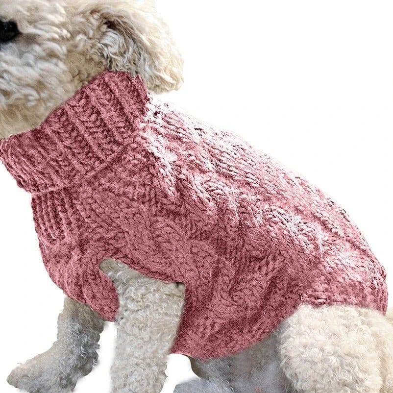 Warm Knitted Dog Sweater with Turtleneck for Small Dogs - Cozy Acrylic Fabric, Stretchy Fit for Autumn and Winter 7