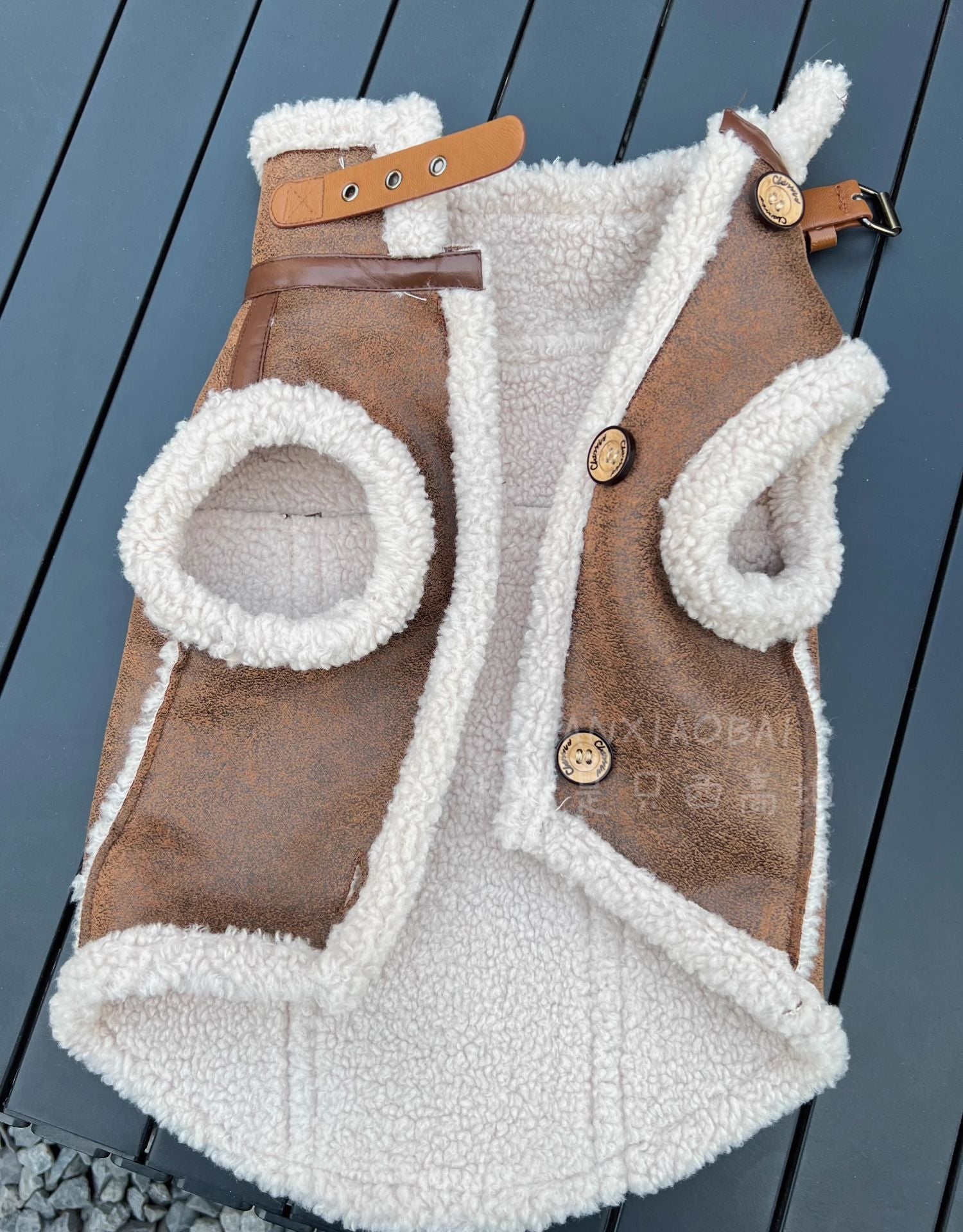 Warm Suede Fleece Vest with Leash Hook – Cozy Zippered Outerwear for Pet Owners, Available in Multiple Sizes and Colors 0