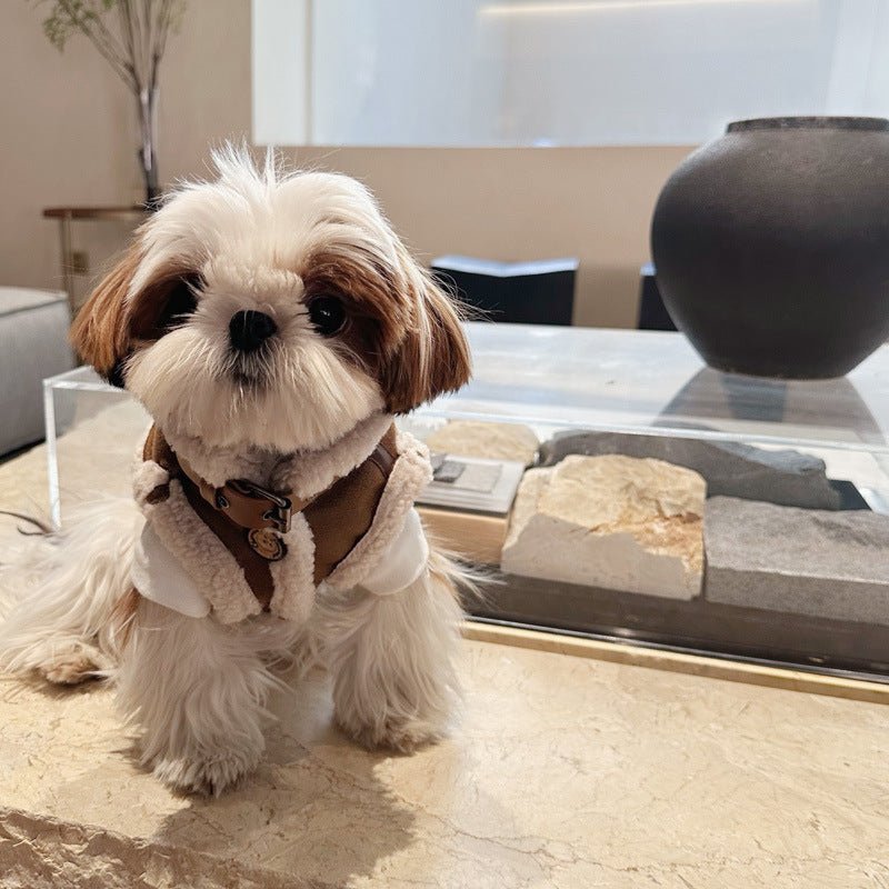 Warm Suede Fleece Vest with Leash Hook – Cozy Zippered Outerwear for Pet Owners, Available in Multiple Sizes and Colors 3