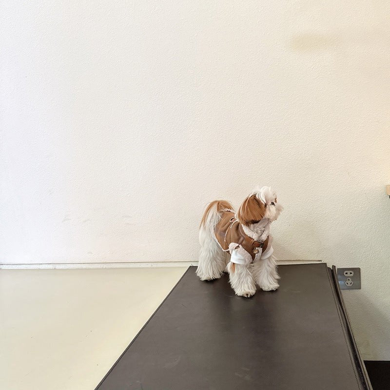 Warm Suede Fleece Vest with Leash Hook – Cozy Zippered Outerwear for Pet Owners, Available in Multiple Sizes and Colors 5