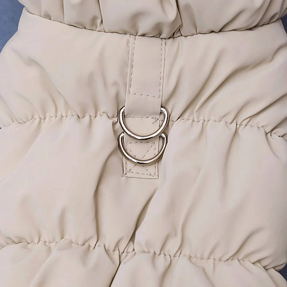 Warm Winter Dog Jacket for Small and Medium Dogs – Cozy Cotton and Fleece Coat with Snap Closure and Leash Ring 4