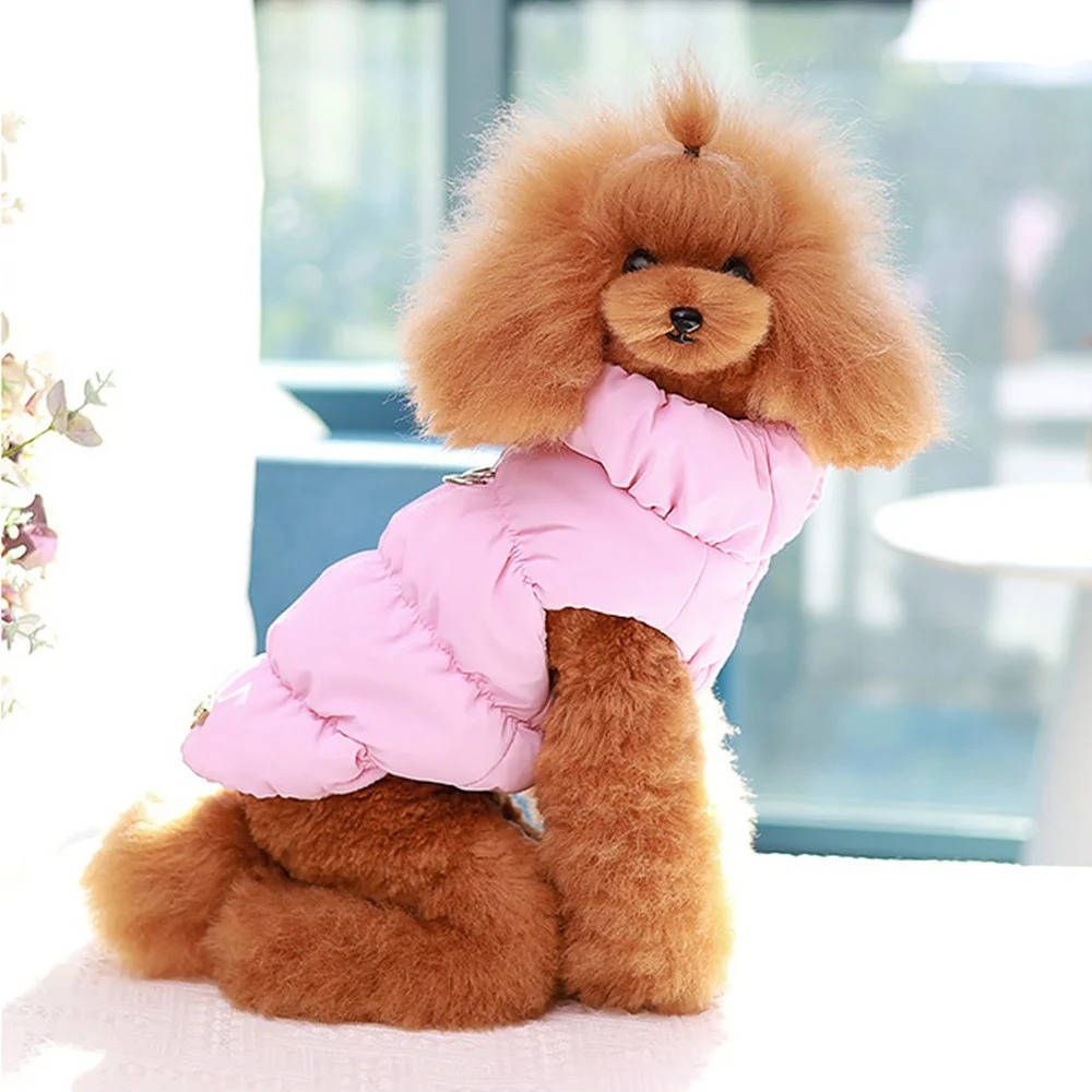 Warm Winter Dog Jacket for Small and Medium Dogs – Cozy Cotton and Fleece Coat with Snap Closure and Leash Ring 9
