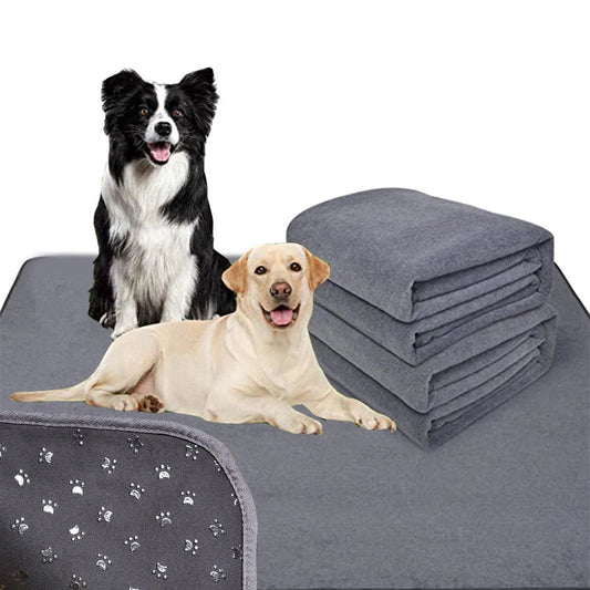 Washable Dog Mat with Anti-Slip Design – Comfortable Fleece Cushion for Pets, Waterproof Layer, Easy to Clean, Stylish Gray 0