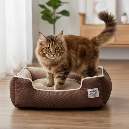 Washable Dog and Cat Bed – Comfortable Arctic Velvet with Removable Cover 4