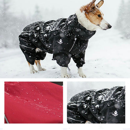 Water-Resistant Pet Protection Set for Outdoor Adventures – Adjustable and Breathable Design in Red and Black 2