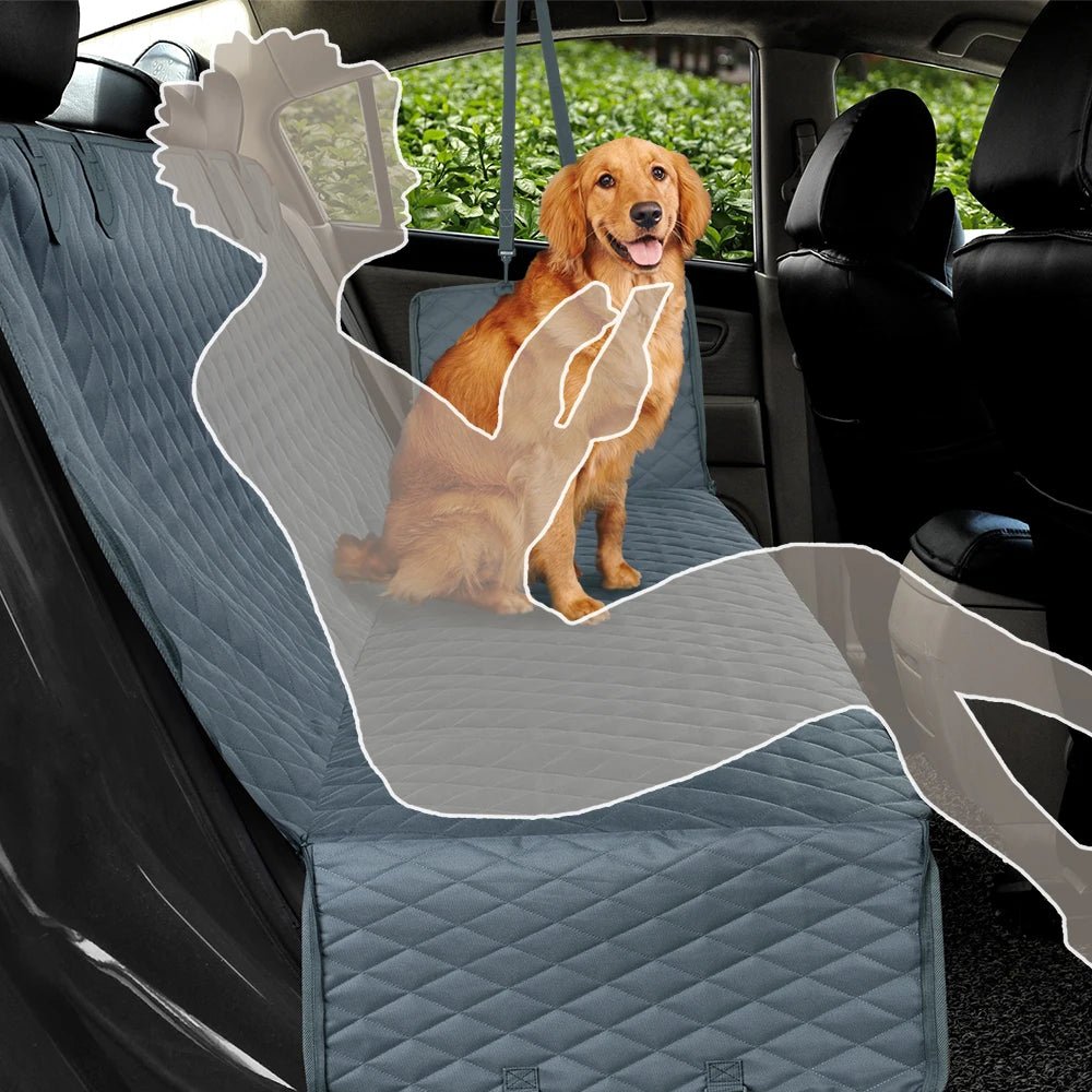 Waterproof Dog Back Seat Cover – Durable Car Seat Protector for Dogs with Breathable Mesh Window and Non-Slip Safety Straps 2