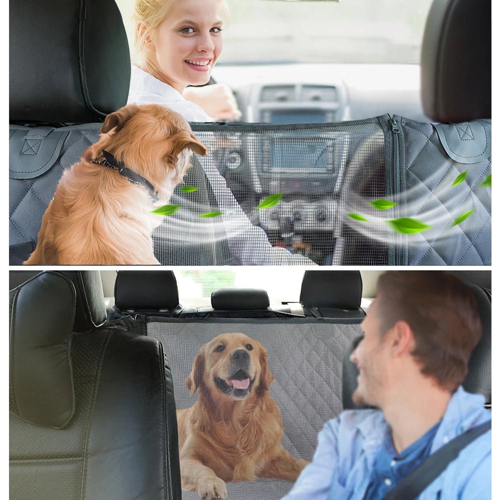 Waterproof Dog Back Seat Cover – Durable Car Seat Protector for Dogs with Breathable Mesh Window and Non-Slip Safety Straps 3
