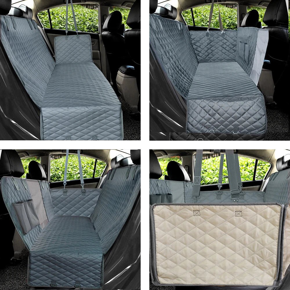 Waterproof Dog Back Seat Cover – Durable Car Seat Protector for Dogs with Breathable Mesh Window and Non-Slip Safety Straps 4