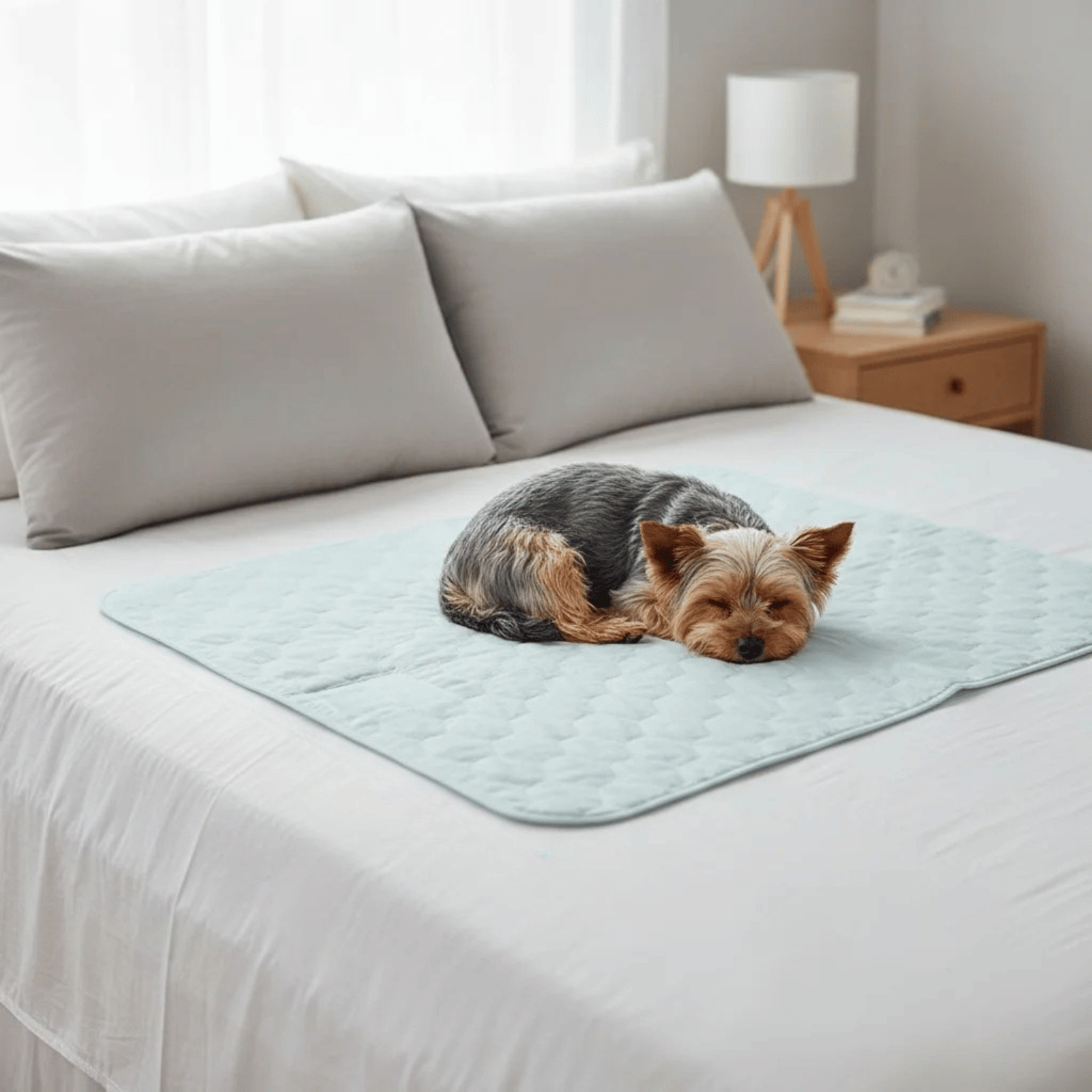 Waterproof Dog Blanket with High Absorbency – Soft, Washable 4-Layer Design for Incontinence and Pet Comfort in Blue 4