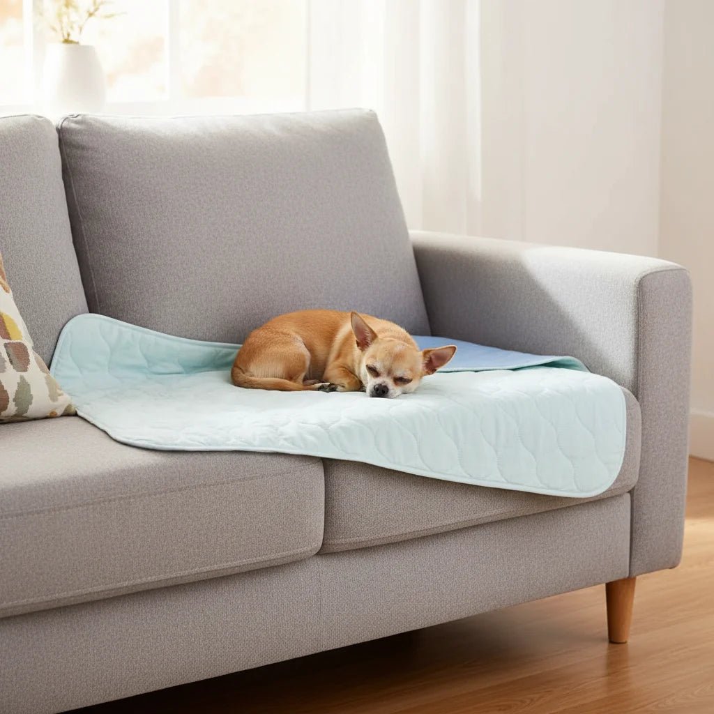 Waterproof Dog Blanket with High Absorbency – Soft, Washable 4-Layer Design for Incontinence and Pet Comfort in Blue 6