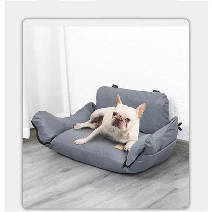 Waterproof Dog Booster Seat for Car with Storage Pockets – Adjustable Safety Leashes 4