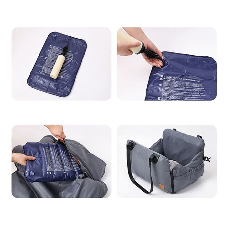 Waterproof Dog Booster Seat for Car with Storage Pockets – Adjustable Safety Leashes 7