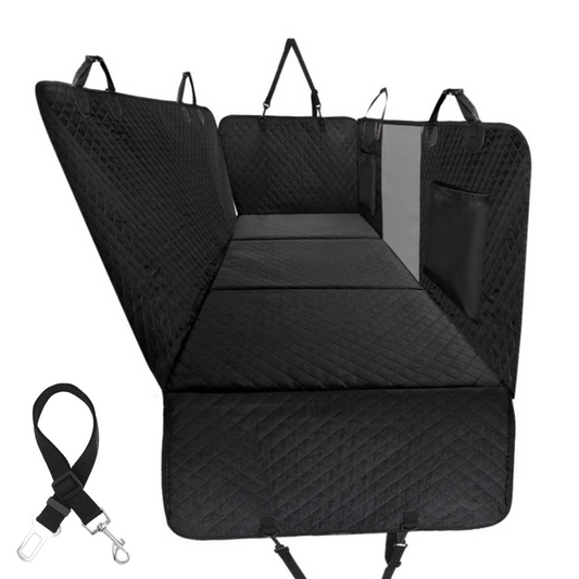 Waterproof dog car hammock with anti-slip bottom, designed for heavy-duty protection of back seats in cars and SUVs, featuring durable materials and a secure fit 0
