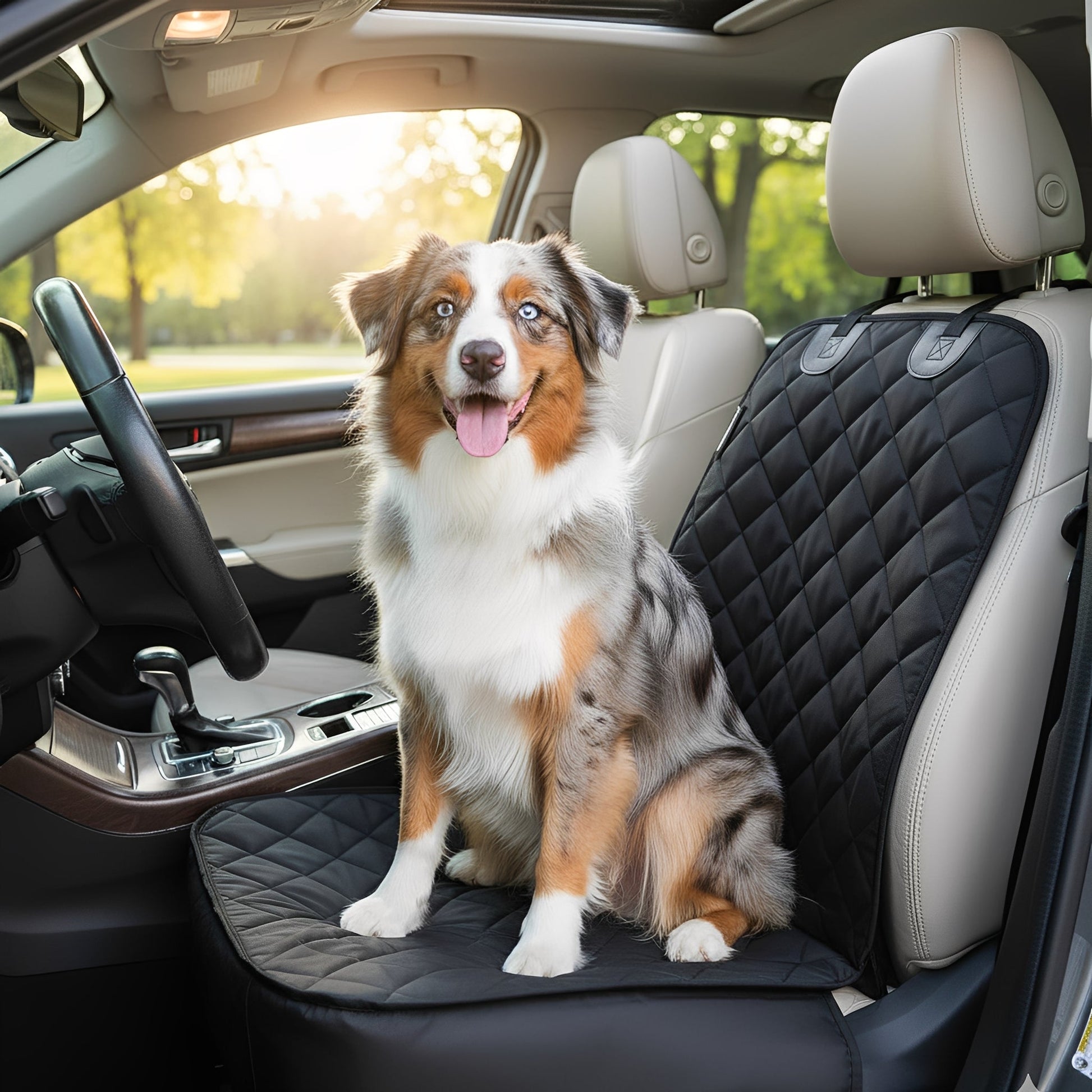 Waterproof Dog Car Seat Cover - Durable Nylon Non-Slip Front Seat Protector for Pets 2