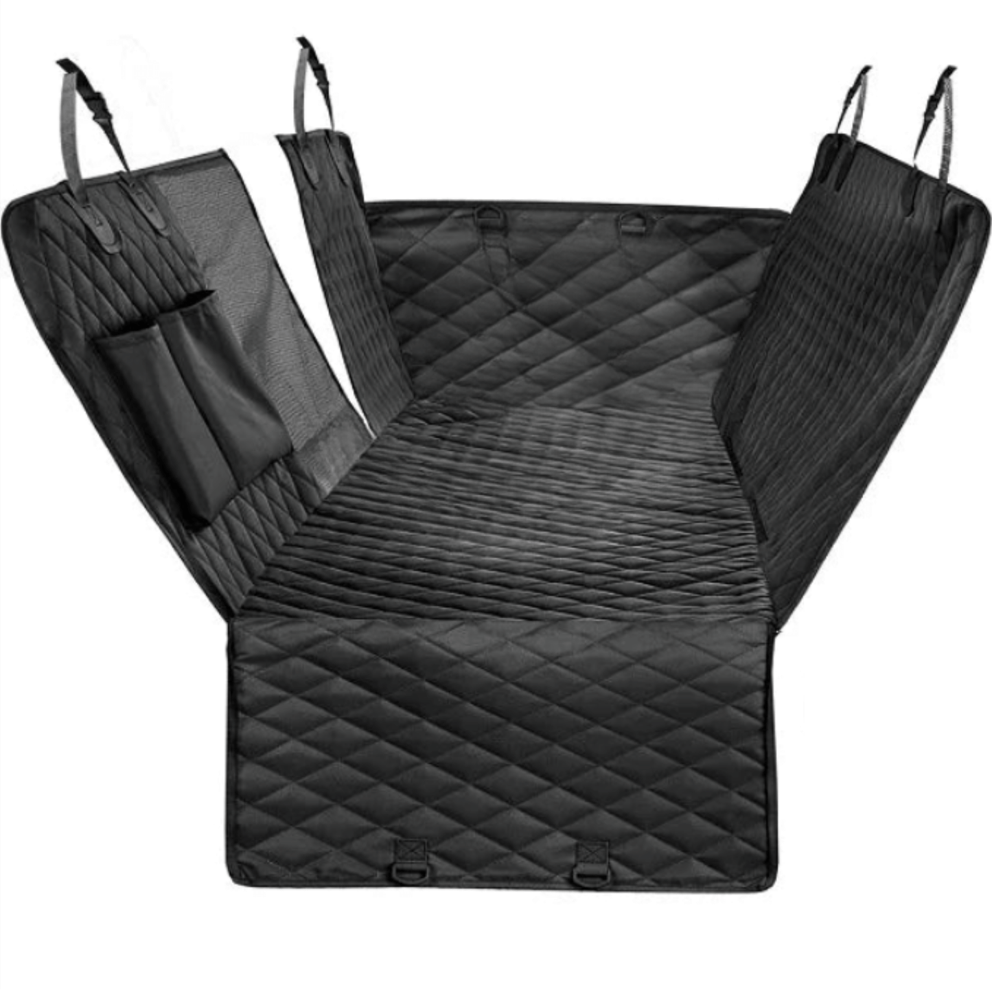 Waterproof Dog Car Seat Cover with Breathable Mesh Window – Universal Back Seat Cover for Dogs, Hammock Design for SUVs and Trucks 0