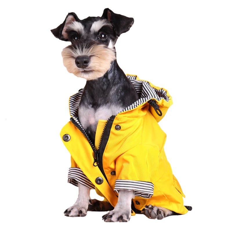 Waterproof Dog Coat - Yellow Dog Rain Jacket with Adjustable Fit for All Breeds, Windproof and Cozy Lining, Sizes S-5XL 1