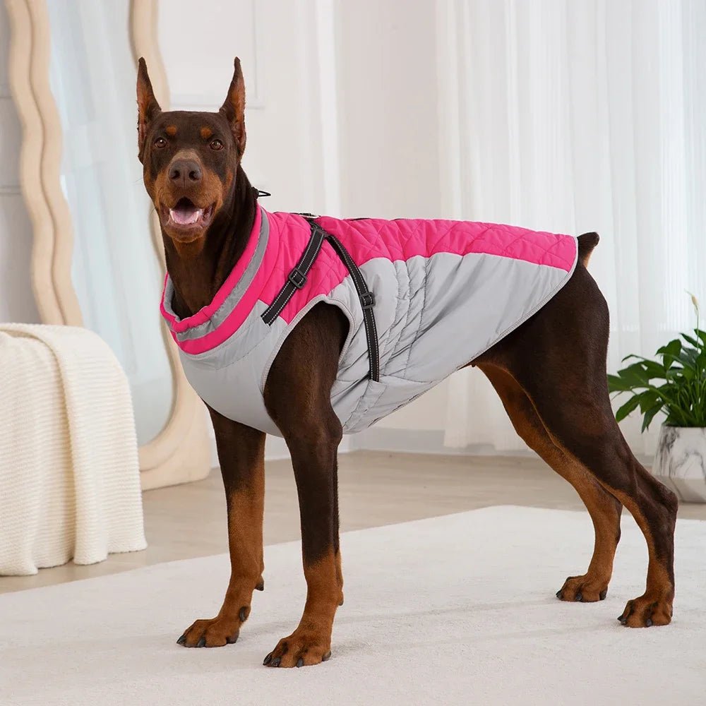 Waterproof Dog Coat for Winter with Reflective Harness – Warm, Cozy, and Easy to Wear for Small to Large Dogs 1
