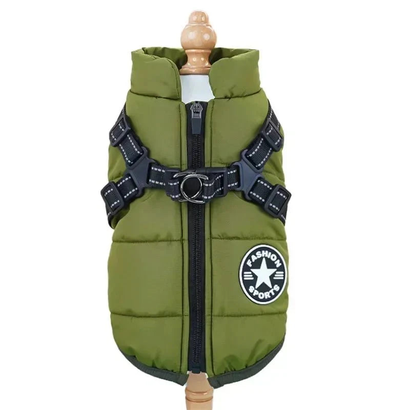 Waterproof Dog Coat with Integrated Harness and Fleece Lining – Adjustable Dog Rain Jacket for Rain and Cold Protection 12