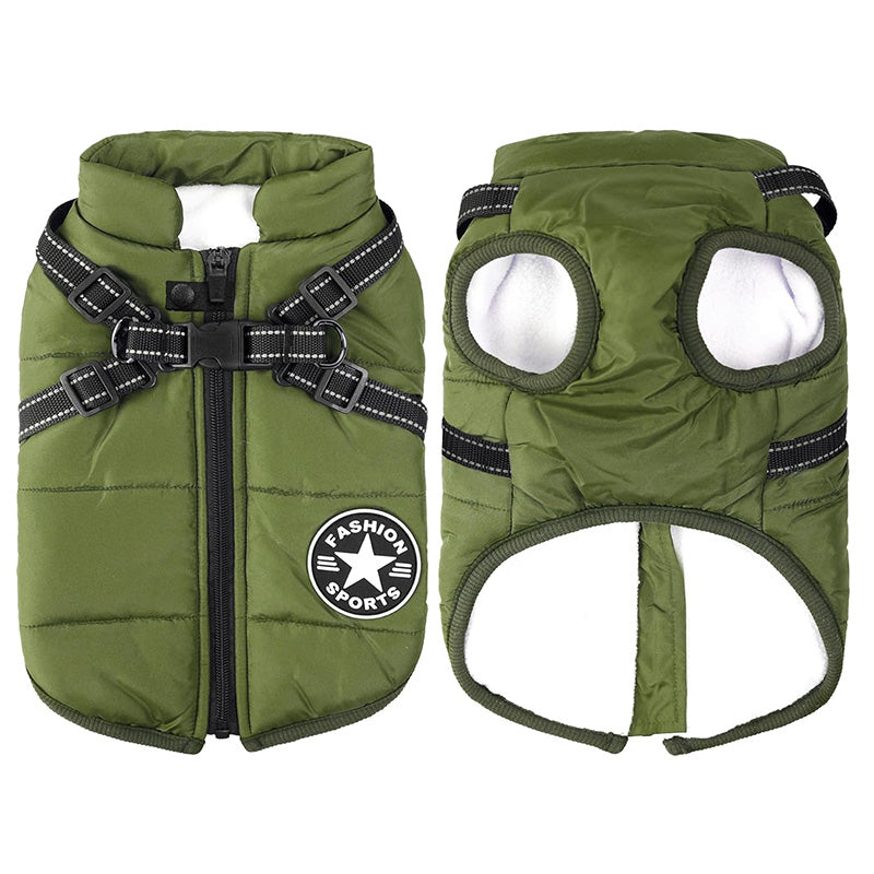 Waterproof Dog Jacket for Winter - 3-in-1 Windproof Dog Coat with Integrated Harness and Fleece Lining 10