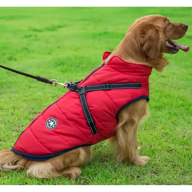 Waterproof Dog Jacket for Winter - 3-in-1 Windproof Dog Coat with Integrated Harness and Fleece Lining 3