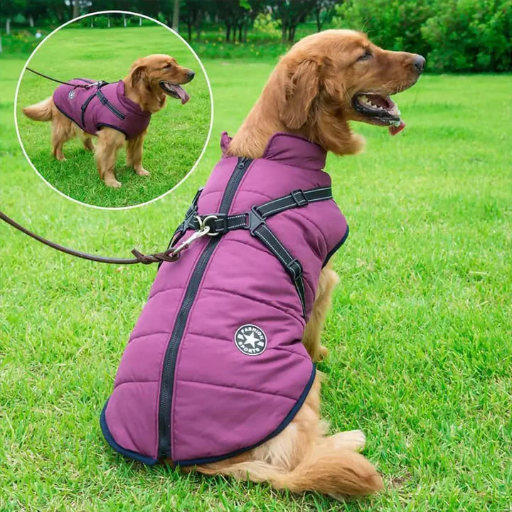Waterproof Dog Jacket for Winter - 3-in-1 Windproof Dog Coat with Integrated Harness and Fleece Lining 5