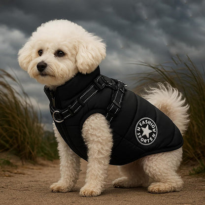Waterproof Dog Jacket for Winter - 3-in-1 Windproof Dog Coat with Integrated Harness and Fleece Lining 7