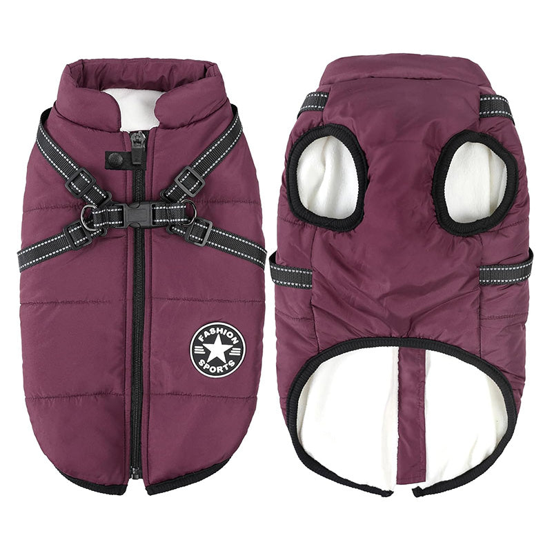 Waterproof Dog Jacket for Winter - 3-in-1 Windproof Dog Coat with Integrated Harness and Fleece Lining 9