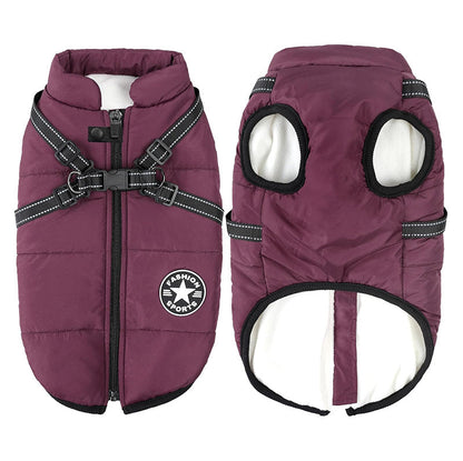 Waterproof Dog Jacket for Winter - 3-in-1 Windproof Dog Coat with Integrated Harness and Fleece Lining 9