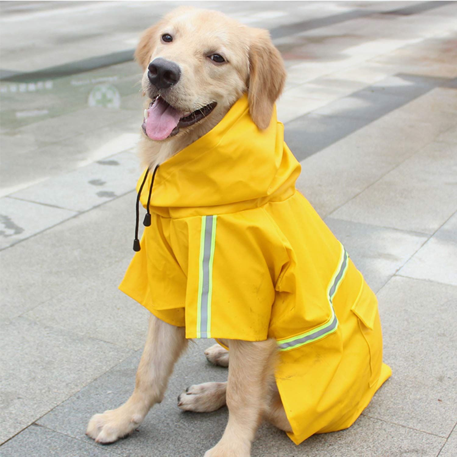 Waterproof Dog Raincoat with Adjustable Fit - Lightweight Dog Rain Jacket for All Breeds 0