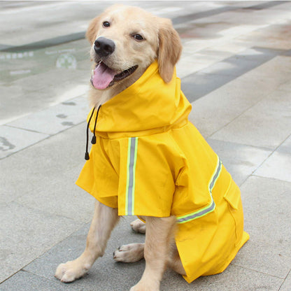 Waterproof Dog Raincoat with Adjustable Fit - Lightweight Dog Rain Jacket for All Breeds 0