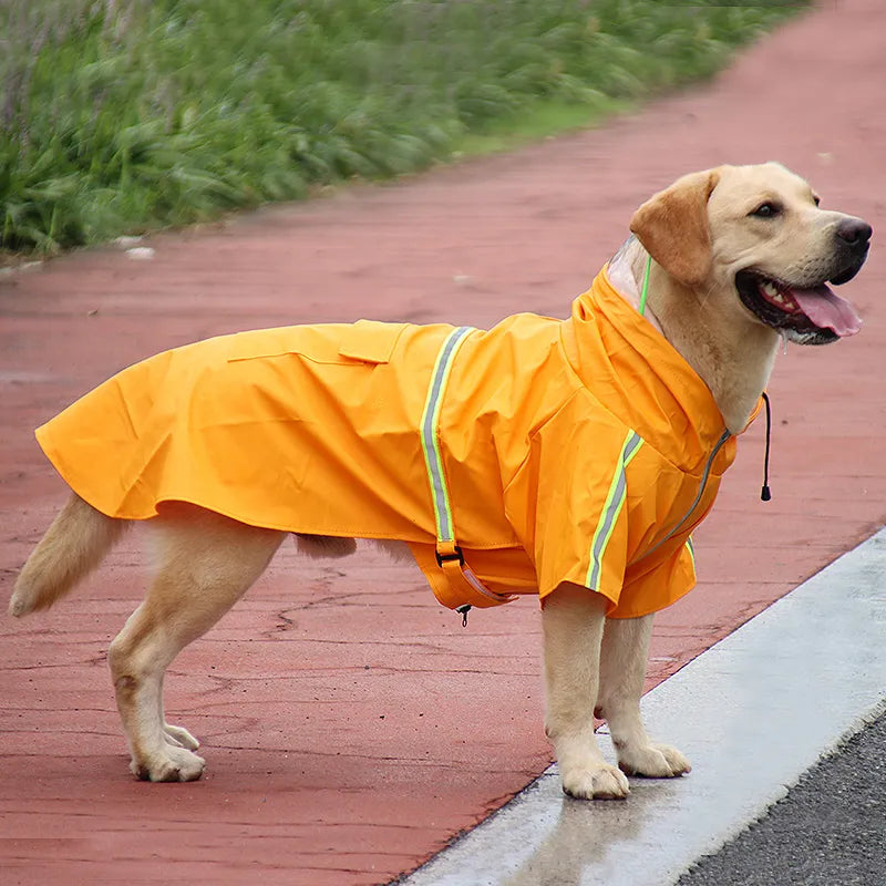 Waterproof Dog Raincoat with Adjustable Fit - Lightweight Dog Rain Jacket for All Breeds 3