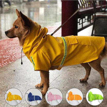 Waterproof Dog Raincoat with Adjustable Fit - Lightweight Dog Rain Jacket for All Breeds 4