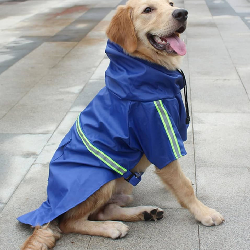 Waterproof Dog Raincoat with Adjustable Fit - Lightweight Dog Rain Jacket for All Breeds 8
