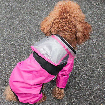 Waterproof Dog Raincoat with Hoodie – Sizes XS to 4XL in Green, Pink, and Red 0