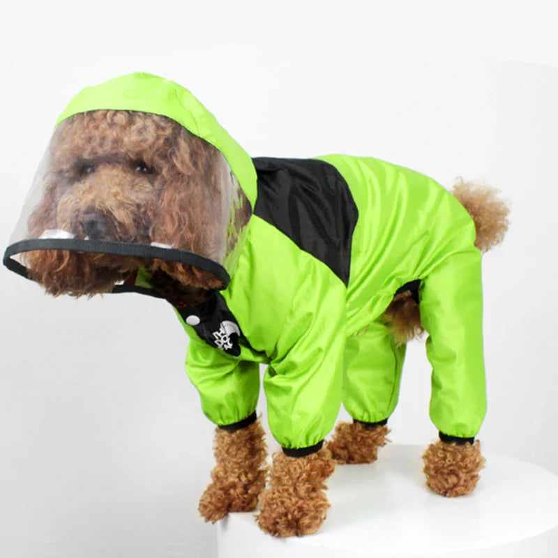 Waterproof Dog Raincoat with Hoodie – Sizes XS to 4XL in Green, Pink, and Red 7