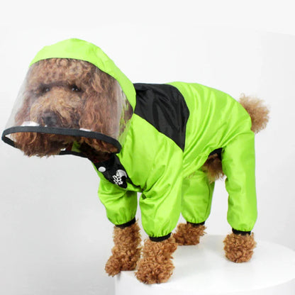 Waterproof Dog Raincoat with Hoodie – Sizes XS to 4XL in Green, Pink, and Red 7