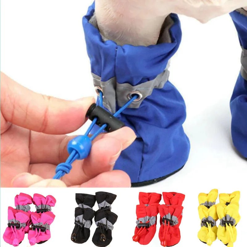 Waterproof Dog Shoes - Non-Slip Boots for All Weather Protection - Comfortable Fit for Small Pets - Set of 4 1