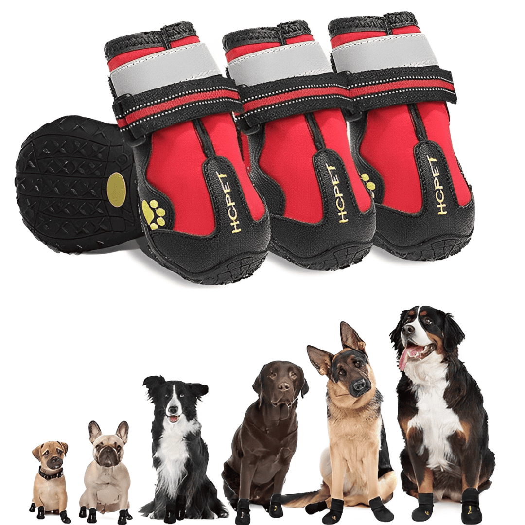 Waterproof Non-Slip Dog Shoes with Adjustable Fit and Reflective Straps for All Seasons 0