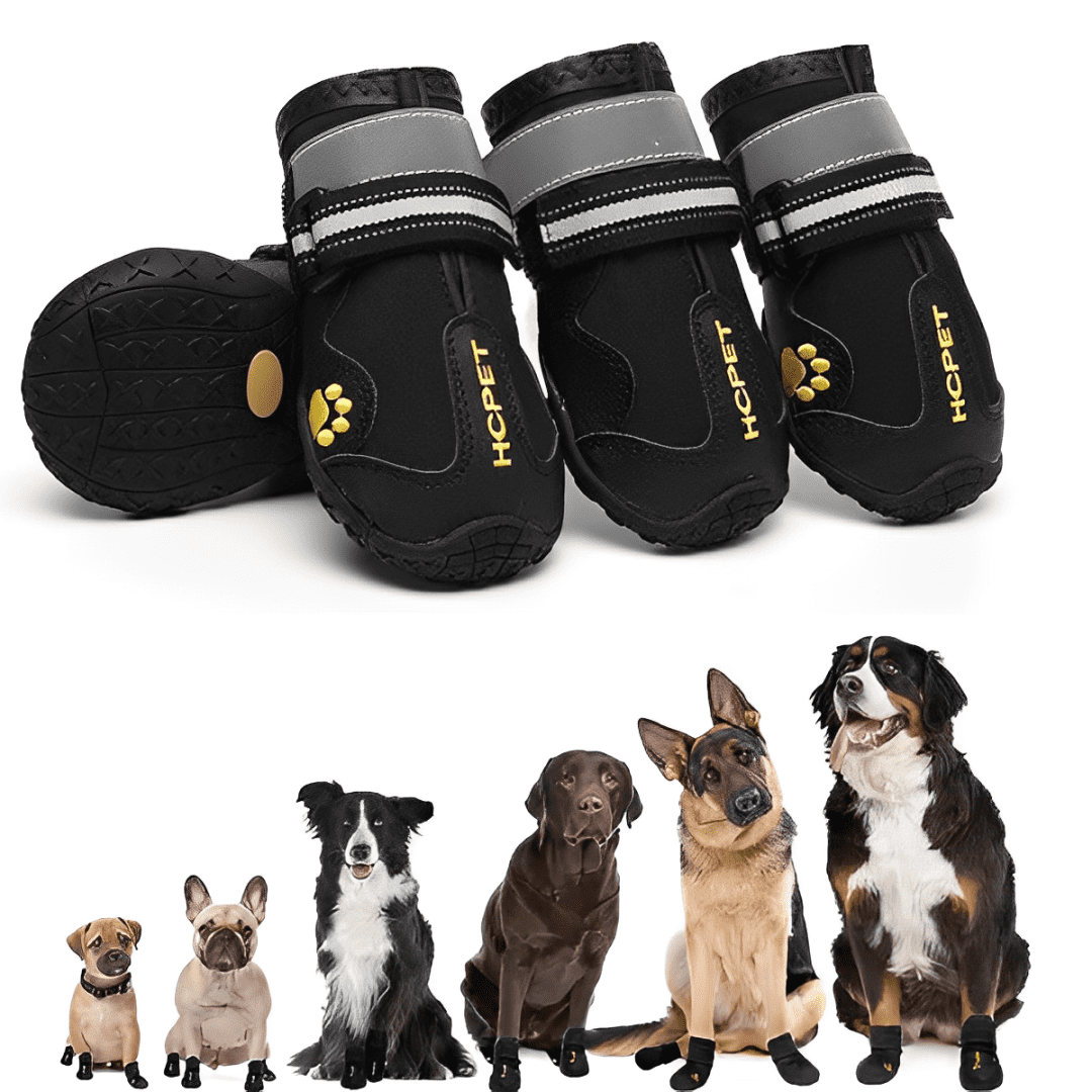 Waterproof Non-Slip Dog Shoes with Adjustable Fit and Reflective Straps for All Seasons 2