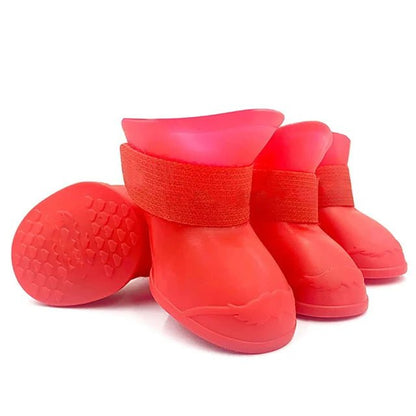 Waterproof Non-Slip Pet Rain Shoes – Set of 4 Colorful Boots for Dogs 7