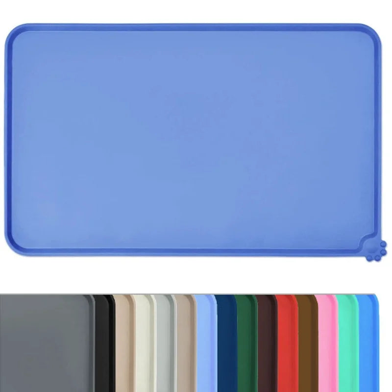 Waterproof Silicone Pet Food Mat – Non-Slip High-Lipped Feeding Pad for Dogs and Cats 0