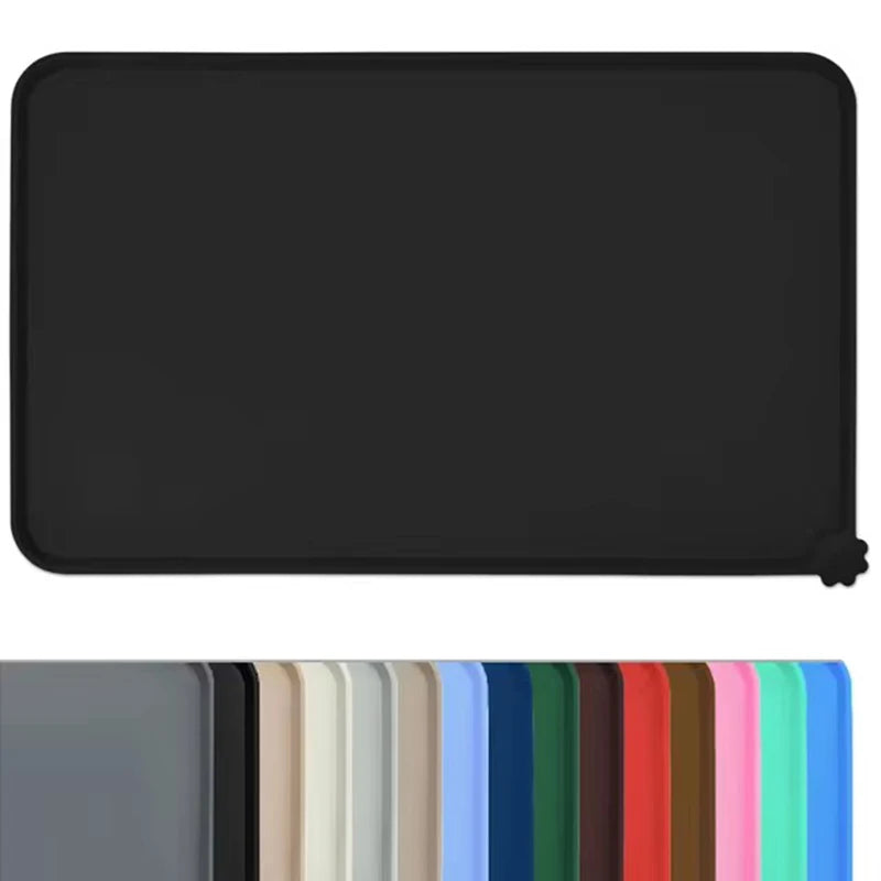 Waterproof Silicone Pet Food Mat – Non-Slip High-Lipped Feeding Pad for Dogs and Cats 1