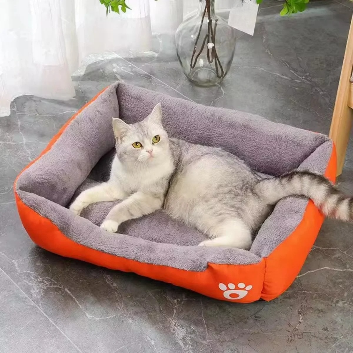 Waterproof Square Pet Bed for Dogs and Cats – Cozy Supportive Design 0