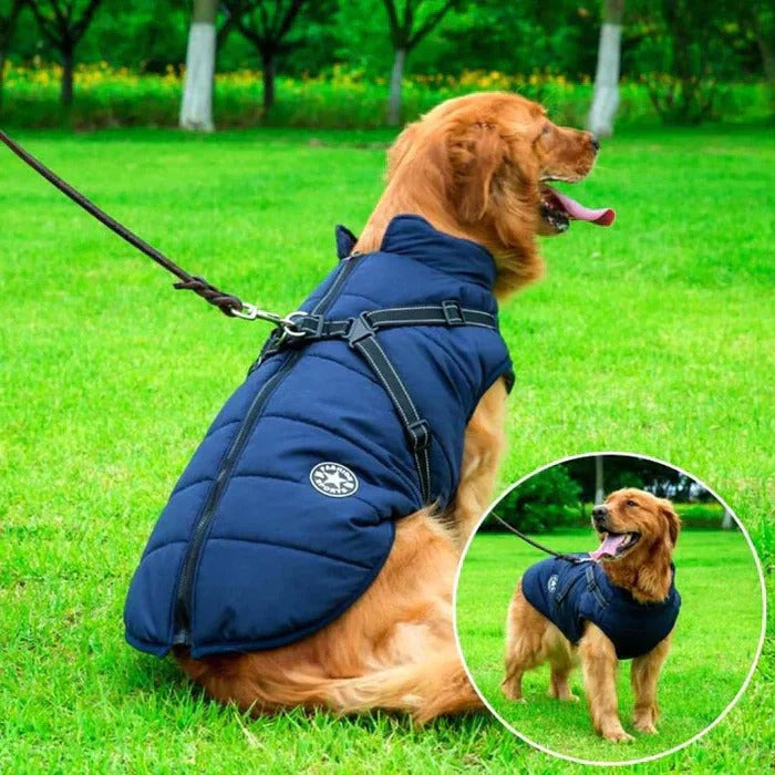 Waterproof Winter Dog Jacket with Sherpa Lining and Built-In Harness – All-Weather Protection 2