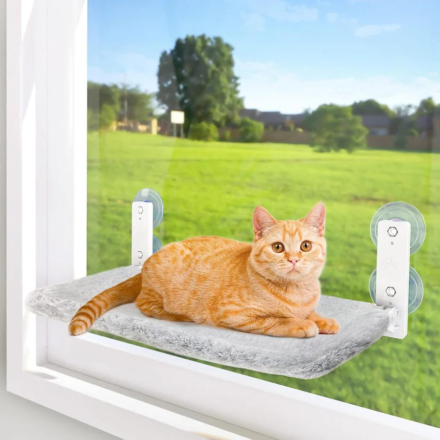 Window-Mounted Cat Hammock with Dual-Sided Cover and Secure Suction Cups – Cozy Cat Perch for Sunbathing and Napping 0