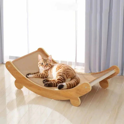 Wooden Cat Scratching Bed with Detachable Sisal Board for Small Cats 1