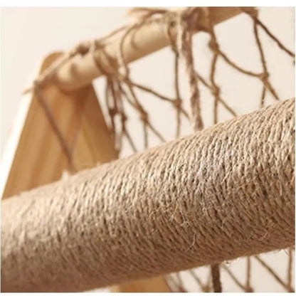 Wooden Cat Tower with Durable Sisal Scratching Post – Natural Climbing Tree for Cats, 85x65x40cm 2