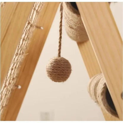 Wooden Cat Tower with Durable Sisal Scratching Post – Natural Climbing Tree for Cats, 85x65x40cm 5